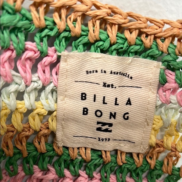 Billabong Pink and Yellow Beachy Tote Bag - Picture 3 of 7